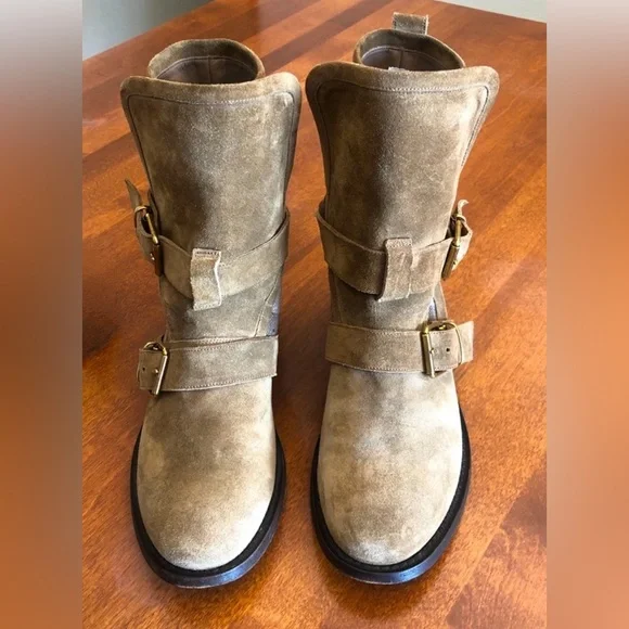 Burberry Tan Suede Combat Boots - Picture 3 of 13